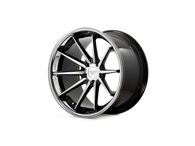 Ferrada Wheels FR4 Machine Black with Chrome Lip Wheel; 20x9 (08-23 RWD Challenger, Excluding Widebody)