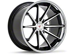 Ferrada Wheels FR4 Machine Black with Chrome Lip Wheel; 22x9.5; 15mm Offset (08-23 RWD Challenger, Excluding Widebody)