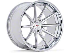 Ferrada Wheels FR4 Machine Silver with Chrome Lip Wheel; Rear Only; 20x10.5; 15mm Offset (08-23 RWD Challenger, Excluding Widebody)