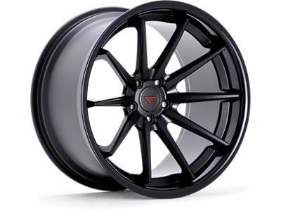 Ferrada Wheels FR4 Matte Black with Gloss Black Lip Wheel; 22x9.5; 12mm Offset (08-23 RWD Challenger, Excluding Widebody)