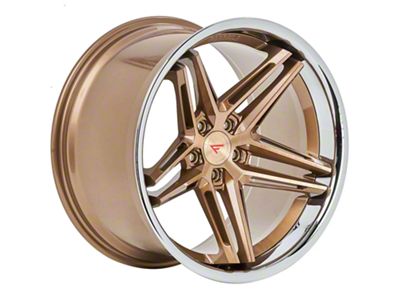 Ferrada Wheels CM1 Brushed Cobre with Chrome Lip Wheel; 22x9.5 (11-23 RWD Charger, Excluding Widebody)