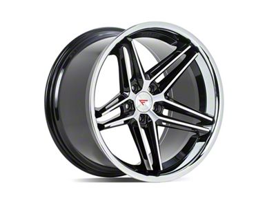 Ferrada Wheels CM1 Machine Black with Chrome Lip Wheel; 20x9; 15mm Offset (11-23 RWD Charger, Excluding Widebody)