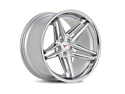 Ferrada Wheels CM1 Machine Silver with Chrome Lip Wheel; 22x11 (20-23 Charger Widebody)