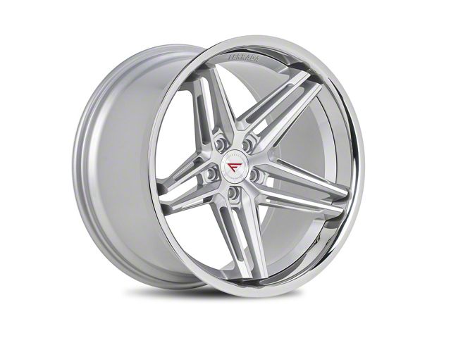 Ferrada Wheels CM1 Machine Silver with Chrome Lip Wheel; 22x9.5 (20-23 Charger Widebody)