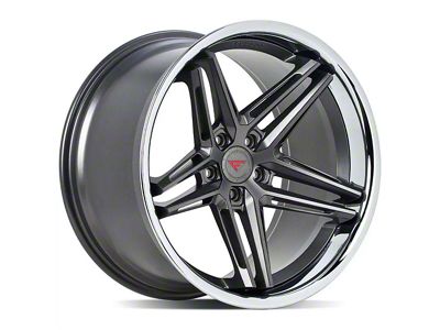 Ferrada Wheels CM1 Matte Graphite with Chrome Lip Wheel; 22x9.5; 12mm Offset (11-23 RWD Charger, Excluding Widebody)