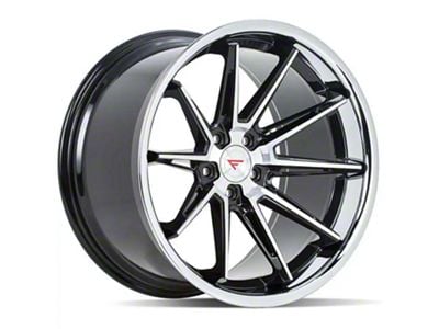 Ferrada Wheels CM2 Machine Black with Chrome Lip Wheel; 22x9.5; 12mm Offset (11-23 RWD Charger, Excluding Widebody)