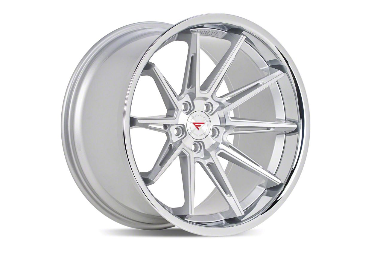 Ferrada Wheels CM2 Machine Silver with Chrome Lip Wheel; 20x9; 15mm Offset (11-23 RWD Charger, Excluding Widebody)