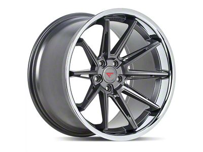Ferrada Wheels CM2 Matte Graphite with Chrome Lip Wheel; 22x9.5; 12mm Offset (11-23 RWD Charger, Excluding Widebody)