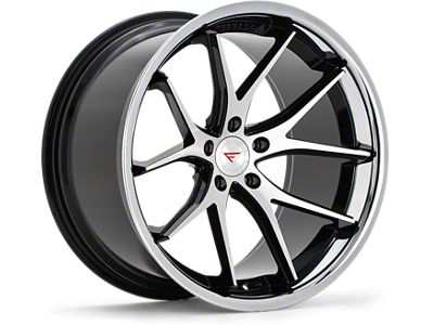 Ferrada Wheels FR2 Machine Black with Chrome Lip Wheel; 22x9.5; 12mm Offset (11-23 RWD Charger, Excluding Widebody)