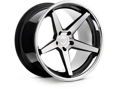 Ferrada Wheels FR3 Machine Black with Chrome Lip Wheel; 22x9.5; 12mm Offset (11-23 RWD Charger, Excluding Widebody)