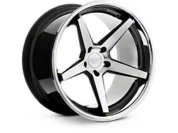 Ferrada Wheels FR3 Machine Black with Chrome Lip Wheel; Rear Only; 20x10; 13mm Offset (11-23 RWD Charger, Excluding Widebody)