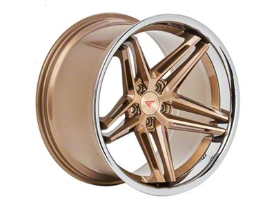 Ferrada Wheels CM1 Brushed Cobre with Chrome Lip Wheel; Rear Only; 20x10.5 (20-24 Corvette C8 Stingray)