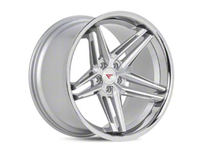 Ferrada Wheels CM1 Machine Silver with Chrome Lip Wheel; Front Only; 20x10; 40mm Offset (23-25 Corvette C8 E-Ray, Z06)