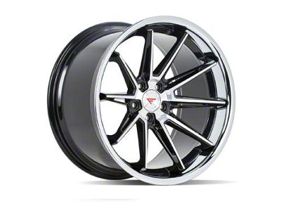 Ferrada Wheels CM2 Machine Black with Chrome Lip Wheel; Front Only; 20x9; 35mm Offset (20-25 Corvette C8 Stingray)