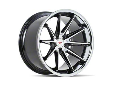 Ferrada Wheels CM2 Machine Black with Chrome Lip Wheel; Rear Only; 20x12; 45mm Offset (20-25 Corvette C8 Stingray)