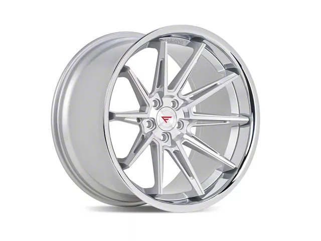 Ferrada Wheels CM2 Machine Silver with Chrome Lip Wheel; Front Only; 19x8.5 (20-24 Corvette C8 Stingray)