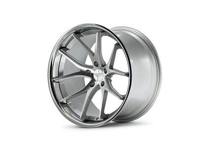 Ferrada Wheels FR2 Machine Silver with Chrome Lip Wheel; Front Only; 20x9; 35mm Offset (20-25 Corvette C8 Stingray)