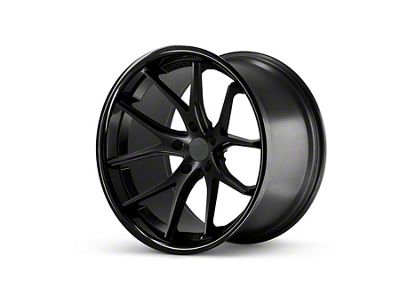 Ferrada Wheels FR2 Matte Black with Gloss Black Lip Wheel; Front Only; 19x9.5 (20-24 Corvette C8 Stingray)