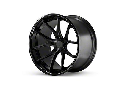 Ferrada Wheels FR2 Matte Black with Gloss Black Lip Wheel; Rear Only; 19x10.5; 42mm Offset (20-25 Corvette C8 Stingray)
