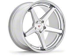Ferrada Wheels FR3 Machine Silver with Chrome Lip Wheel; Front Only; 20x9; 35mm Offset (20-25 Corvette C8 Stingray)