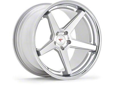 Ferrada Wheels FR3 Machine Silver with Chrome Lip Wheel; Front Only; 20x9; 35mm Offset (20-25 Corvette C8 Stingray)