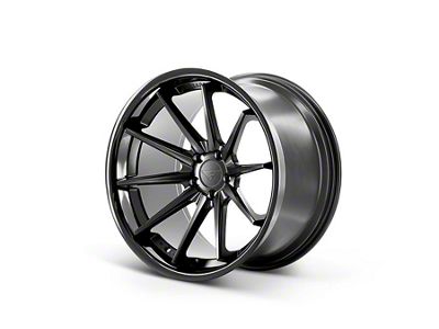 Ferrada Wheels FR4 Matte Black with Gloss Black Lip Wheel; Front Only; 19x8.5; 33mm Offset (20-25 Corvette C8 Stingray)
