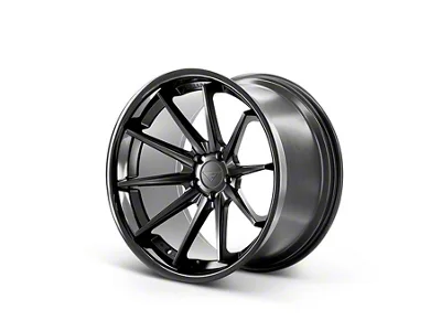 Ferrada Wheels FR4 Matte Black with Gloss Black Lip Wheel; Front Only; 19x8.5 (20-24 Corvette C8 Stingray)