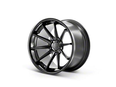 Ferrada Wheels FR4 Matte Black with Gloss Black Lip Wheel; Front Only; 19x9.5 (20-24 Corvette C8 Stingray)