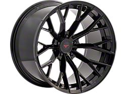 Ferrada Wheels FR9 Obsidian Black Wheel; Front Only; 20x9; 35mm Offset (20-25 Corvette C8 Stingray)