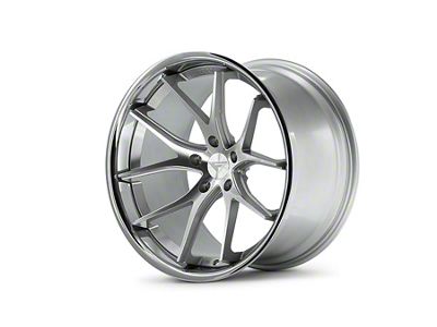 Ferrada Wheels FR2 Machine Silver with Chrome Lip Wheel; 20x9 (21-24 Mustang Mach-E)