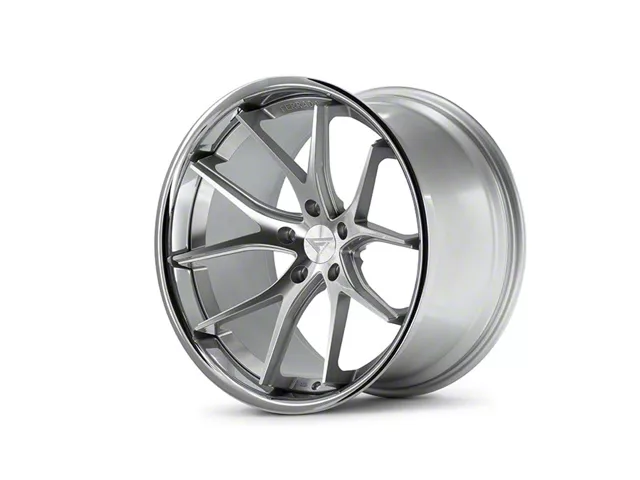 Ferrada Wheels FR2 Machine Silver with Chrome Lip Wheel; Rear Only; 20x10.5 (21-24 Mustang Mach-E)