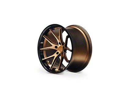 Ferrada Wheels FR2 Matte Bronze with Gloss Black Lip Wheel; Rear Only; 20x10.5 (21-24 Mustang Mach-E)