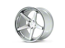 Ferrada Wheels FR3 Machine Silver with Chrome Lip Wheel; 20x9; 35mm Offset (21-25 Mustang Mach-E)
