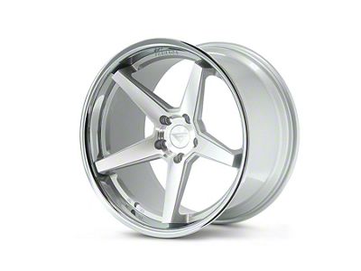 Ferrada Wheels FR3 Machine Silver with Chrome Lip Wheel; 20x9; 35mm Offset (21-25 Mustang Mach-E)