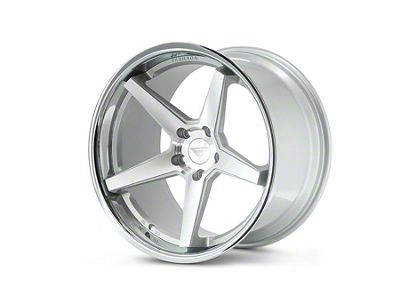Ferrada Wheels FR3 Machine Silver with Chrome Lip Wheel; 20x9 (21-24 Mustang Mach-E)