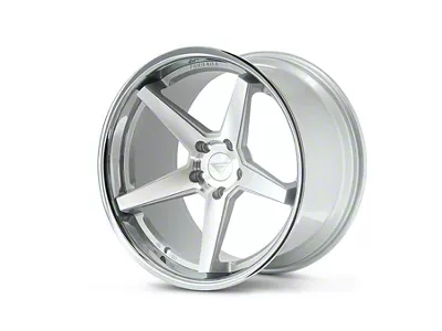 Ferrada Wheels FR3 Machine Silver with Chrome Lip Wheel; Rear Only; 20x10.5 (21-24 Mustang Mach-E)