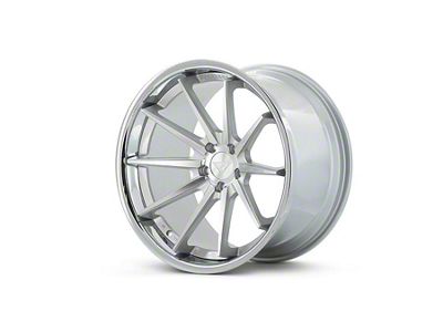 Ferrada Wheels FR4 Machine Silver with Chrome Lip Wheel; Rear Only; 20x10.5; 38mm Offset (21-25 Mustang Mach-E)