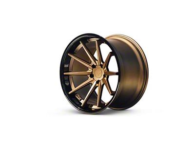 Ferrada Wheels FR4 Matte Bronze with Gloss Black Lip Wheel; Rear Only; 20x10.5 (21-24 Mustang Mach-E)