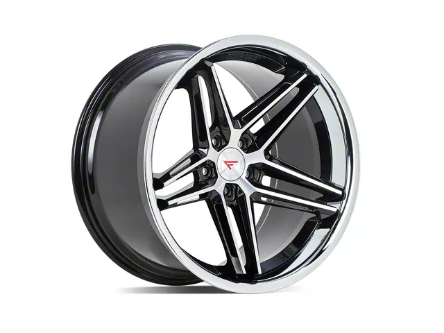 Ferrada Wheels CM1 Machine Black with Chrome Lip Wheel; 20x8.5 (2024 Mustang)