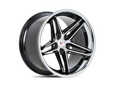 Ferrada Wheels CM1 Machine Black with Chrome Lip Wheel; 20x8.5 (2024 Mustang)