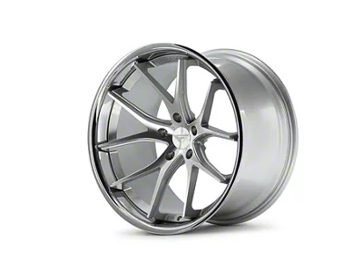Ferrada Wheels FR2 Machine Silver with Chrome Lip Wheel; 19x8.5 (2024 Mustang)