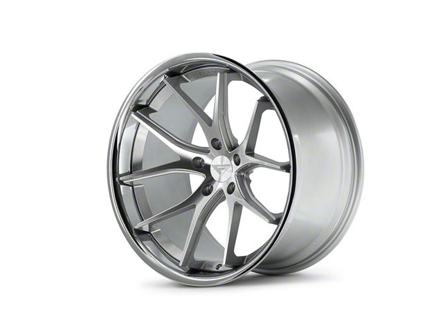 Ferrada Wheels FR2 Machine Silver with Chrome Lip Wheel; 19x9.5 (2024 Mustang)