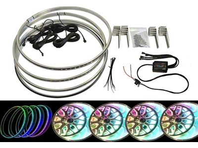 Flashtech ColorChase RGB LED Wheel Light Kit; 17-Inch (Universal; Some Adaptation May Be Required)
