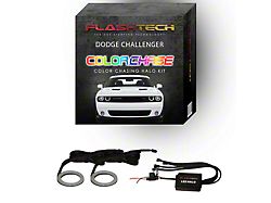 Flashtech ColorChase External Waterproof LED Halo Fog Light Kit; RGB (15-23 Challenger)