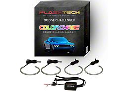 Flashtech ColorChase External Waterproof LED Halo Headlight Kit; RGB (08-14 Challenger)