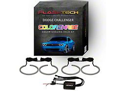 Flashtech ColorChase LED Halo Headlight Kit; RGB (15-17 Challenger w/ Factory Projector Headlights)