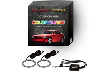 Flashtech ColorChase LED Halo Fog Light Kit; RGB (06-10 Charger)