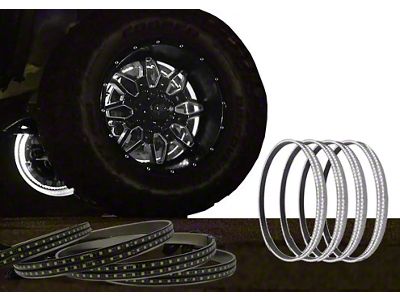Flashtech Double Row White LED Wheel Light Kit; 17-Inch (Universal; Some Adaptation May Be Required)