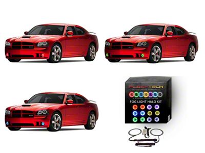 Flashtech V.3 Fusion Color Change LED Halo Fog Light Kit; RGB (06-10 Charger)