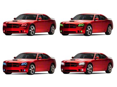 Flashtech V.3 Fusion Color Change LED Halo Headlight and Fog Light Kit; RGB (06-10 Charger)